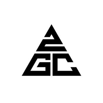 ZGC triangle letter logo design with triangle shape. ZGC triangle logo design monogram. ZGC triangle vector logo template with red color. ZGC triangular logo Simple, Elegant, and Luxurious Logo.