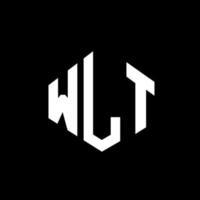 diseño de logotipo de letra wlt con forma de polígono. diseño de logotipo en forma de cubo y polígono wlt. wlt hexágono vector logo plantilla colores blanco y negro. monograma wlt, logotipo comercial e inmobiliario.