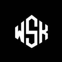 WSK letter logo design with polygon shape. WSK polygon and cube shape logo design. WSK hexagon vector logo template white and black colors. WSK monogram, business and real estate logo.