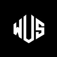 diseño de logotipo de letra wus con forma de polígono. wus polígono y diseño de logotipo en forma de cubo. wus hexágono vector logo plantilla colores blanco y negro. wus monograma, logotipo comercial e inmobiliario.