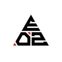 EOZ triangle letter logo design with triangle shape. EOZ triangle logo design monogram. EOZ triangle vector logo template with red color. EOZ triangular logo Simple, Elegant, and Luxurious Logo.