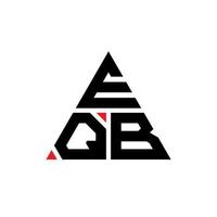 EQB triangle letter logo design with triangle shape. EQB triangle logo design monogram. EQB triangle vector logo template with red color. EQB triangular logo Simple, Elegant, and Luxurious Logo.