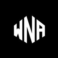 WNA letter logo design with polygon shape. WNA polygon and cube shape logo design. WNA hexagon vector logo template white and black colors. WNA monogram, business and real estate logo.