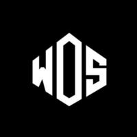 diseño de logotipo de letra wos con forma de polígono. Wos polígono y diseño de logotipo en forma de cubo. wos hexágono vector logo plantilla colores blanco y negro. monograma wos, logotipo empresarial y inmobiliario.