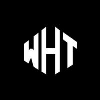 diseño de logotipo de letra wht con forma de polígono. wht polígono y diseño de logotipo en forma de cubo. Wht hexágono vector logo plantilla colores blanco y negro. qué monograma, logotipo comercial e inmobiliario.