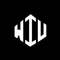 WIU letter logo design with polygon shape. WIU polygon and cube shape logo design. WIU hexagon vector logo template white and black colors. WIU monogram, business and real estate logo.