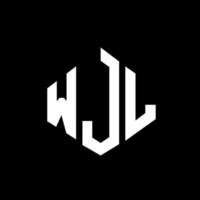 diseño de logotipo de letra wjl con forma de polígono. diseño de logotipo en forma de cubo y polígono wjl. wjl hexágono vector logo plantilla colores blanco y negro. monograma wjl, logotipo comercial e inmobiliario.