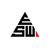 ESW triangle letter logo design with triangle shape. ESW triangle logo design monogram. ESW triangle vector logo template with red color. ESW triangular logo Simple, Elegant, and Luxurious Logo.