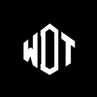 diseño de logotipo de letra wdt con forma de polígono. wdt polígono y diseño de logotipo en forma de cubo. wdt hexágono vector logo plantilla colores blanco y negro. monograma wdt, logotipo comercial e inmobiliario.