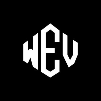 WEV letter logo design with polygon shape. WEV polygon and cube shape logo design. WEV hexagon vector logo template white and black colors. WEV monogram, business and real estate logo.