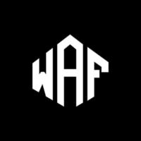 WAF letter logo design with polygon shape. WAF polygon and cube shape logo design. WAF hexagon vector logo template white and black colors. WAF monogram, business and real estate logo.