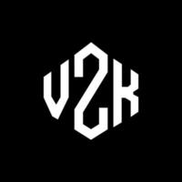 diseño de logotipo de letra vzk con forma de polígono. Diseño de logotipo en forma de cubo y polígono vzk. vzk hexágono vector logo plantilla colores blanco y negro. Monograma vzk, logotipo empresarial y inmobiliario.