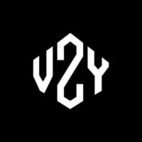 diseño de logotipo de letra vzy con forma de polígono. vzy polígono y diseño de logotipo en forma de cubo. plantilla de logotipo vectorial hexagonal vzy colores blanco y negro. monograma vzy, logotipo comercial y inmobiliario. vector