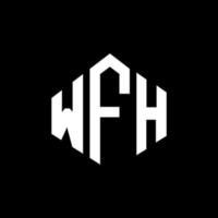 WFH letter logo design with polygon shape. WFH polygon and cube shape logo design. WFH hexagon vector logo template white and black colors. WFH monogram, business and real estate logo.