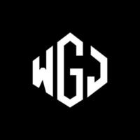 WGJ letter logo design with polygon shape. WGJ polygon and cube shape logo design. WGJ hexagon vector logo template white and black colors. WGJ monogram, business and real estate logo.