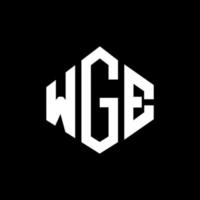 diseño de logotipo de letra wge con forma de polígono. diseño de logotipo en forma de polígono y cubo wge. wge hexágono vector logo plantilla colores blanco y negro. monograma wge, logotipo comercial e inmobiliario.