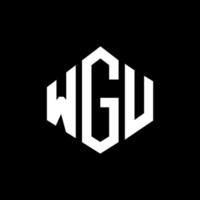 WGU letter logo design with polygon shape. WGU polygon and cube shape logo design. WGU hexagon vector logo template white and black colors. WGU monogram, business and real estate logo.