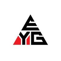 EYG triangle letter logo design with triangle shape. EYG triangle logo design monogram. EYG triangle vector logo template with red color. EYG triangular logo Simple, Elegant, and Luxurious Logo.