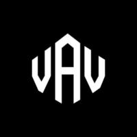 VAV letter logo design with polygon shape. VAV polygon and cube shape logo design. VAV hexagon vector logo template white and black colors. VAV monogram, business and real estate logo.