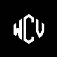 diseño de logotipo de letra wcv con forma de polígono. wcv polígono y diseño de logotipo en forma de cubo. wcv hexágono vector logo plantilla colores blanco y negro. monograma wcv, logotipo comercial y inmobiliario.