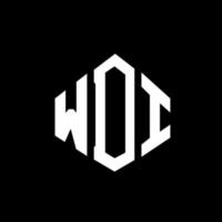 diseño de logotipo de letra wdi con forma de polígono. wdi polígono y diseño de logotipo en forma de cubo. wdi hexágono vector logo plantilla colores blanco y negro. monograma wdi, logotipo de negocios e inmobiliario.