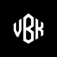 VBK letter logo design with polygon shape. VBK polygon and cube shape logo design. VBK hexagon vector logo template white and black colors. VBK monogram, business and real estate logo.