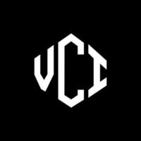 VCI letter logo design with polygon shape. VCI polygon and cube shape logo design. VCI hexagon vector logo template white and black colors. VCI monogram, business and real estate logo.