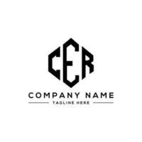 CER letter logo design with polygon shape. CER polygon and cube shape logo design. CER hexagon vector logo template white and black colors. CER monogram, business and real estate logo.