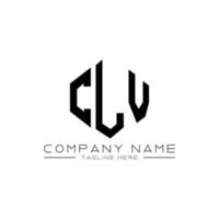 CLV letter logo design with polygon shape. CLV polygon and cube shape logo design. CLV hexagon vector logo template white and black colors. CLV monogram, business and real estate logo.