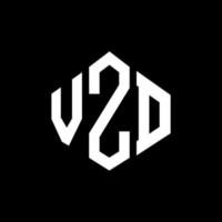VZD letter logo design with polygon shape. VZD polygon and cube shape logo design. VZD hexagon vector logo template white and black colors. VZD monogram, business and real estate logo.