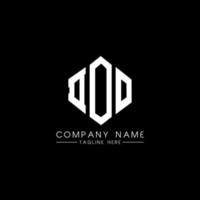 DOO letter logo design with polygon shape. DOO polygon and cube shape logo design. DOO hexagon vector logo template white and black colors. DOO monogram, business and real estate logo.