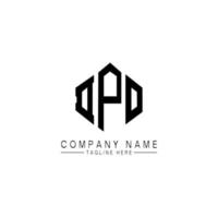 DPO letter logo design with polygon shape. DPO polygon and cube shape logo design. DPO hexagon vector logo template white and black colors. DPO monogram, business and real estate logo.