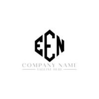 EEN letter logo design with polygon shape. EEN polygon and cube shape logo design. EEN hexagon vector logo template white and black colors. EEN monogram, business and real estate logo.