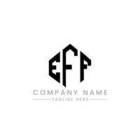 diseño de logotipo de letra eff con forma de polígono. diseño de logotipo en forma de cubo y polígono eff. eff hexágono vector logo plantilla colores blanco y negro. monograma eff, logotipo comercial e inmobiliario.