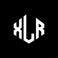 XLR letter logo design with polygon shape. XLR polygon and cube shape logo design. XLR hexagon vector logo template white and black colors. XLR monogram, business and real estate logo.