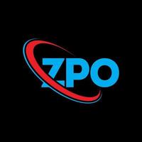 logotipo de zpo. letra zpo. diseño del logotipo de la letra zpo. logotipo de iniciales zpo vinculado con círculo y logotipo de monograma en mayúsculas. tipografía zpo para tecnología, negocios y marca inmobiliaria. vector