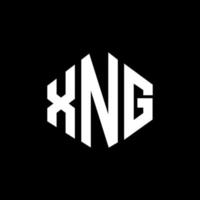 XNG letter logo design with polygon shape. XNG polygon and cube shape logo design. XNG hexagon vector logo template white and black colors. XNG monogram, business and real estate logo.