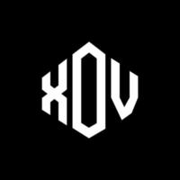 XOV letter logo design with polygon shape. XOV polygon and cube shape logo design. XOV hexagon vector logo template white and black colors. XOV monogram, business and real estate logo.
