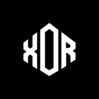 XOR letter logo design with polygon shape. XOR polygon and cube shape logo design. XOR hexagon vector logo template white and black colors. XOR monogram, business and real estate logo.