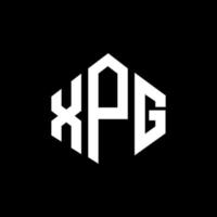 XPG letter logo design with polygon shape. XPG polygon and cube shape logo design. XPG hexagon vector logo template white and black colors. XPG monogram, business and real estate logo.