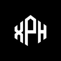 diseño de logotipo de letra xph con forma de polígono. diseño de logotipo en forma de cubo y polígono xph. xph hexágono vector logo plantilla colores blanco y negro. Monograma xph, logotipo empresarial y inmobiliario.