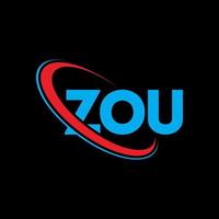 logotipo de zu. letra zou. diseño del logotipo de la letra zou. logotipo de iniciales zou vinculado con círculo y logotipo de monograma en mayúsculas. tipografía zou para tecnología, negocios y marca inmobiliaria. vector