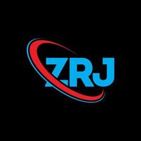 logotipo de zrj. letra zrj. diseño del logotipo de la letra zrj. logotipo de iniciales zrj vinculado con círculo y logotipo de monograma en mayúsculas. tipografía zrj para tecnología, negocios y marca inmobiliaria. vector