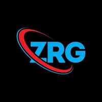 logotipo de ZRG. letra zrg. diseño del logotipo de la letra zrg. logotipo de iniciales zrg vinculado con círculo y logotipo de monograma en mayúsculas. tipografía zrg para tecnología, negocios y marca inmobiliaria. vector