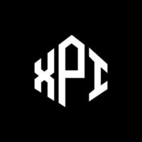 diseño de logotipo de letra xpi con forma de polígono. diseño de logotipo en forma de cubo y polígono xpi. xpi hexágono vector logo plantilla colores blanco y negro. monograma xpi, logotipo comercial e inmobiliario.