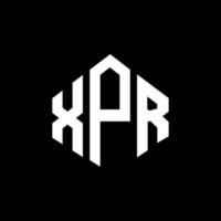 XPR letter logo design with polygon shape. XPR polygon and cube shape logo design. XPR hexagon vector logo template white and black colors. XPR monogram, business and real estate logo.