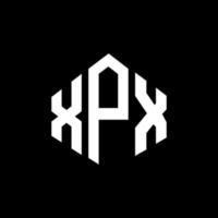 XPX letter logo design with polygon shape. XPX polygon and cube shape logo design. XPX hexagon vector logo template white and black colors. XPX monogram, business and real estate logo.