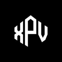 XPV letter logo design with polygon shape. XPV polygon and cube shape logo design. XPV hexagon vector logo template white and black colors. XPV monogram, business and real estate logo.