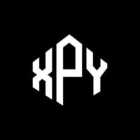 XPY letter logo design with polygon shape. XPY polygon and cube shape logo design. XPY hexagon vector logo template white and black colors. XPY monogram, business and real estate logo.