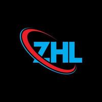 logotipo de zhl. letra zhl. diseño del logotipo de la letra zhl. logotipo de las iniciales zhl vinculado con un círculo y un logotipo de monograma en mayúsculas. tipografía zhl para tecnología, negocios y marca inmobiliaria. vector